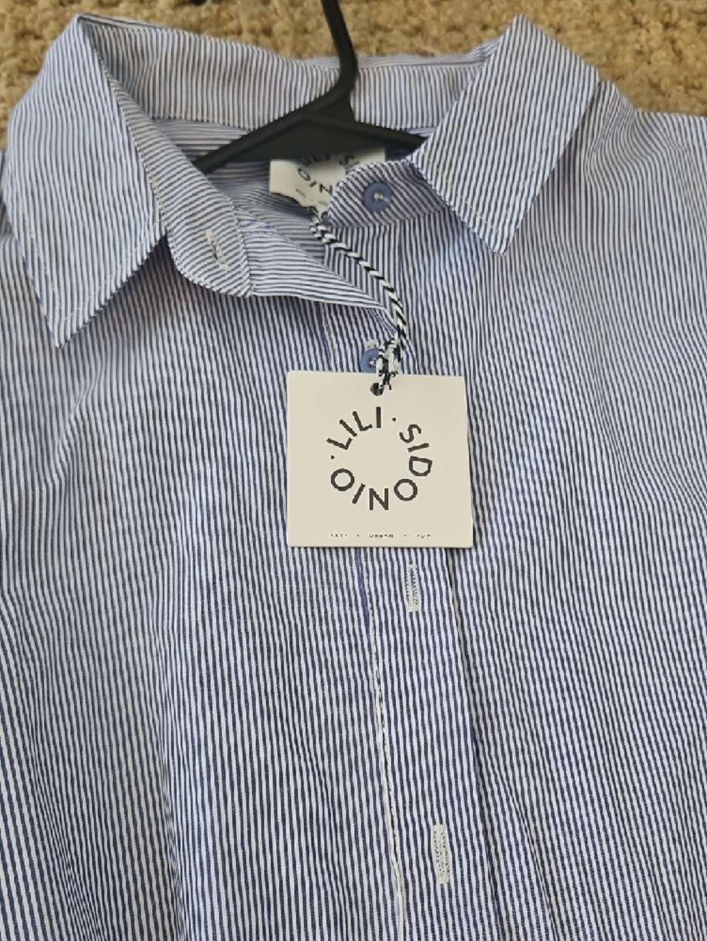 Lili Side Button Light Blue Shirt Dress - Picture 6 of 6